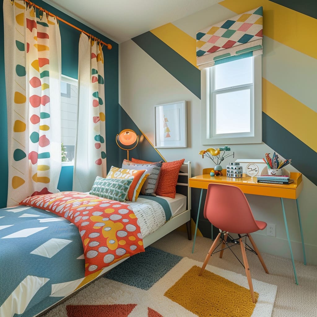reative Child's Room Decor: Bright Colors and Fun Patterns