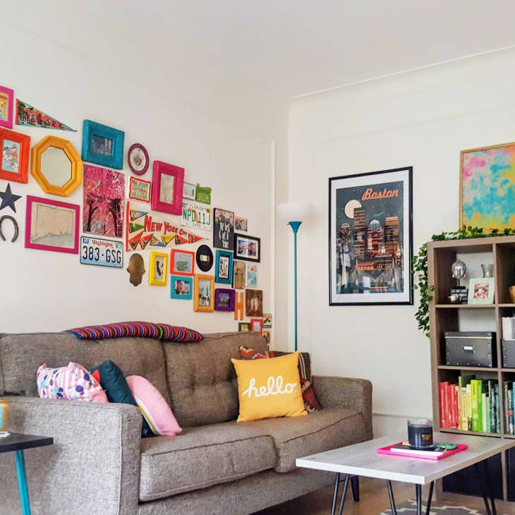 Renter Friendly Colorful Decor Ideas Boston Apartment | Apartment Therapy