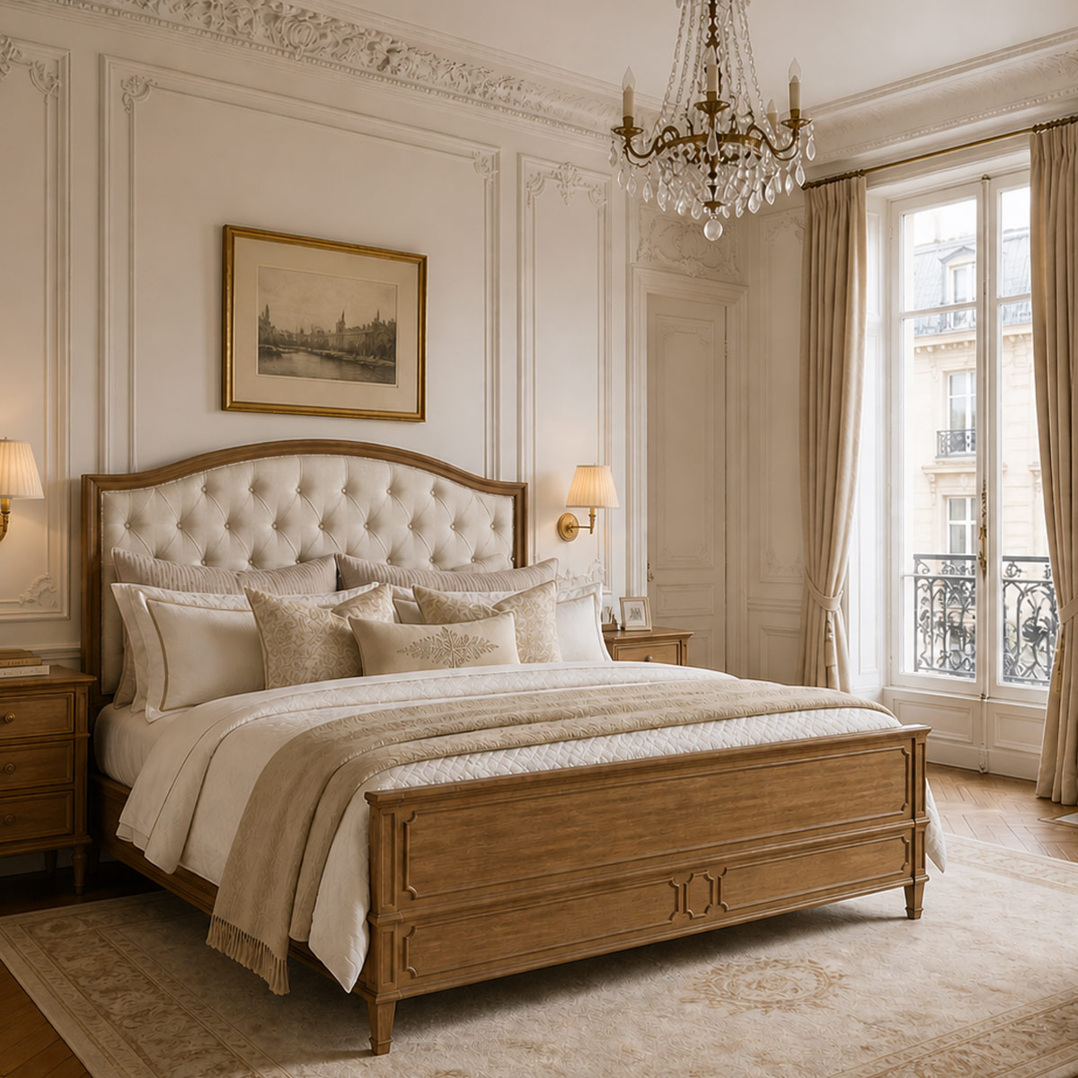 Saint Germain Upholstered Timber Bed - Christophe Living