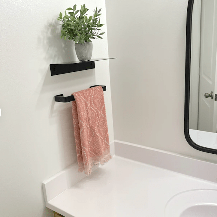 Sink Towel Bars For Small Bathrooms Medunjess 18'' Small Bathroom Sink Solid Surface Wall Mounted Bathroom
