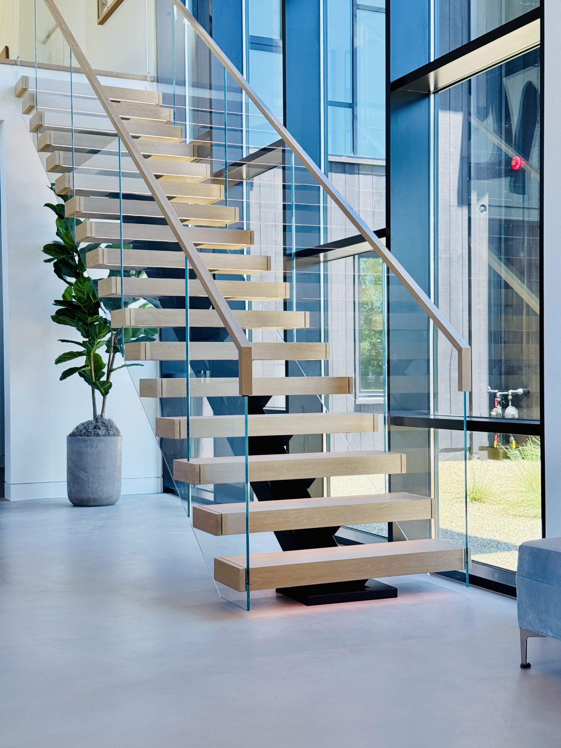 Straight Floating Staircase | Vantage Stairs & Railing