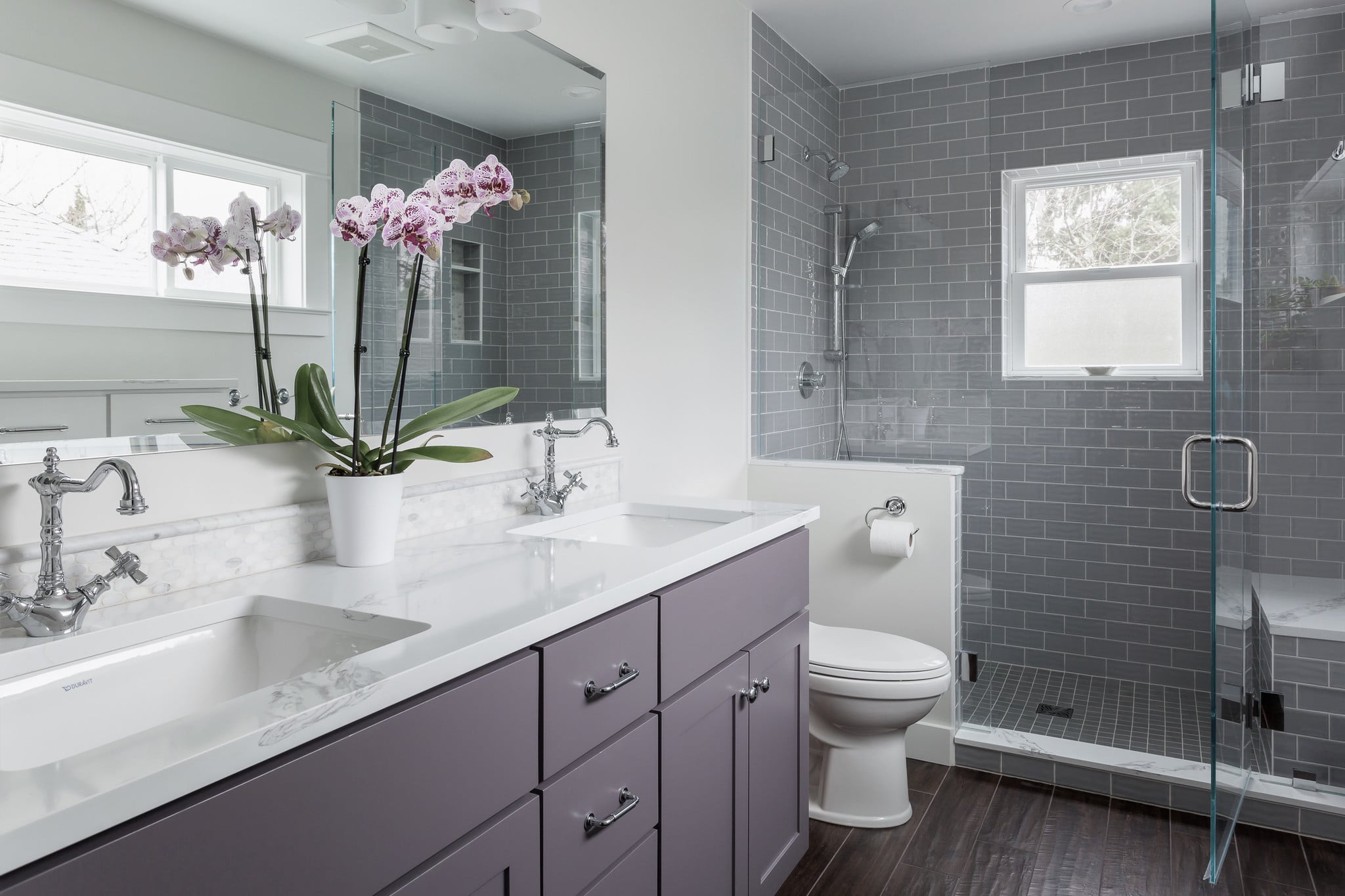 Tangletown Luxe Transitional Grand Bathroom by The Phinery - The Phinery