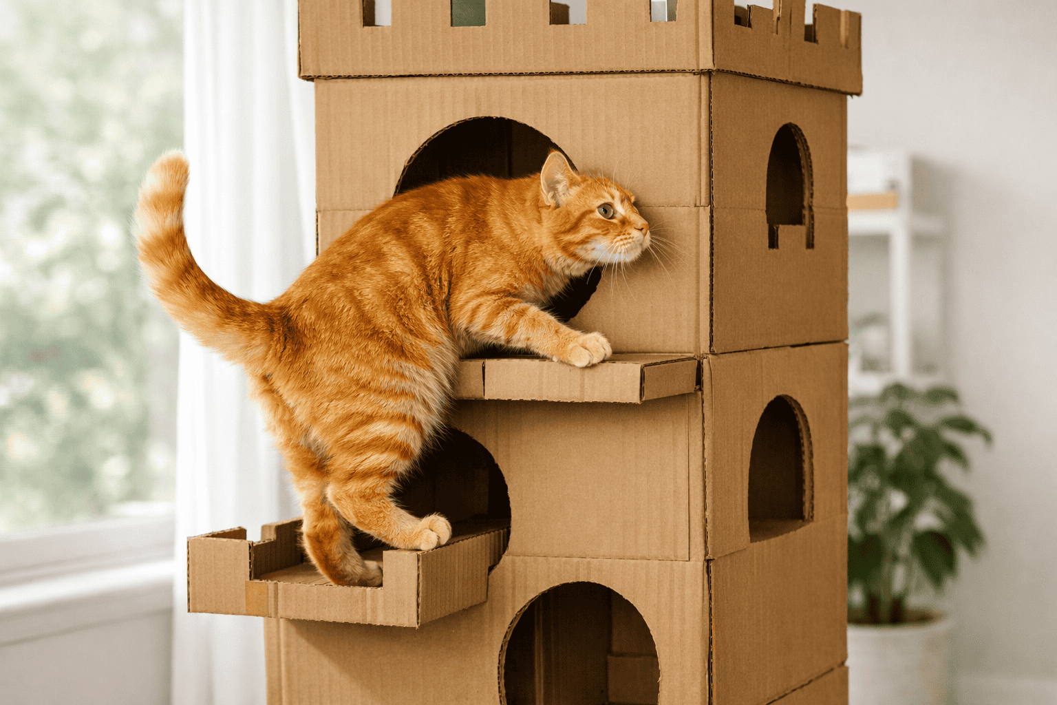 Those Cardboard Boxes Your Cat Loves? Here's How to Turn Them Into a DIY Cat Castle - The Cat and Dog House