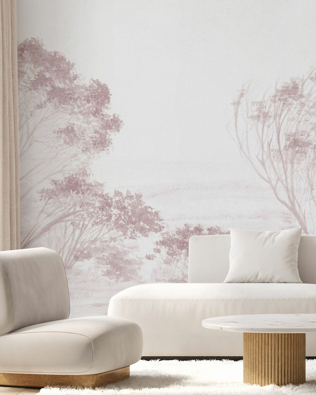 Trees Pink – made-to-measure wall mural – Photowall