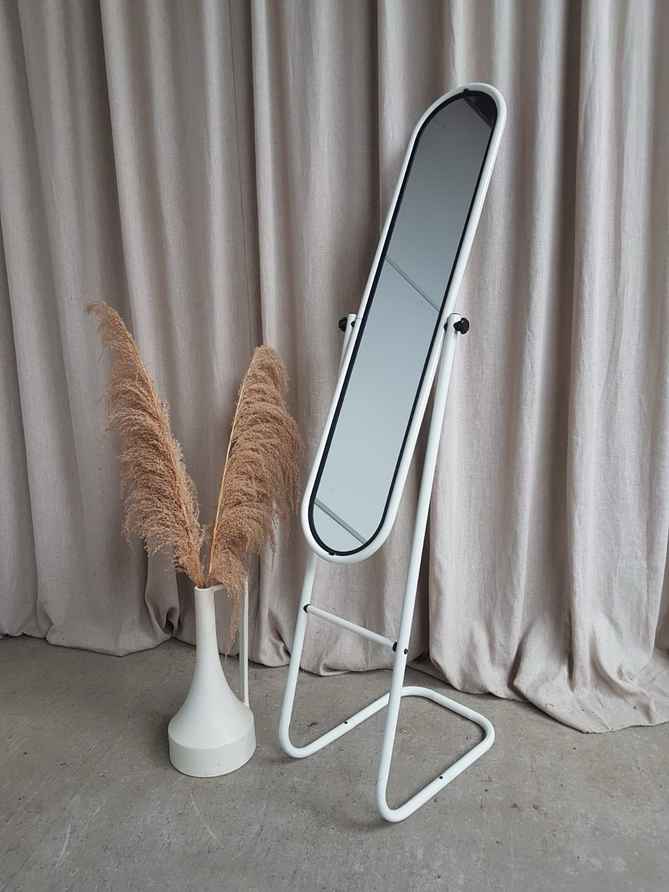 Vtg Late Mid Century Floor Standing Wall Hallway Mirror Scandi Danish Retro R282 | Vinterior