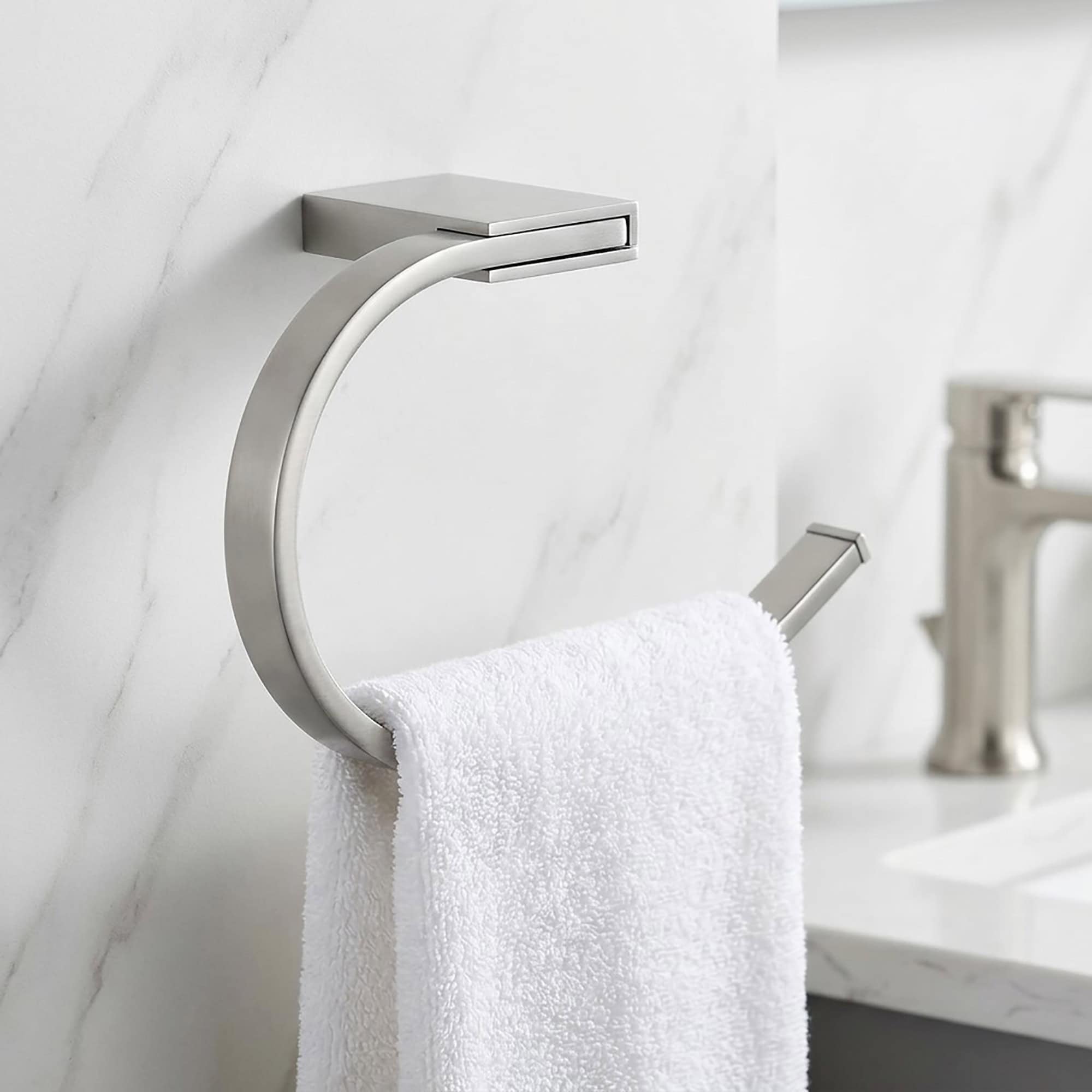 wall mounted hand towel holder bar ring stainless steel