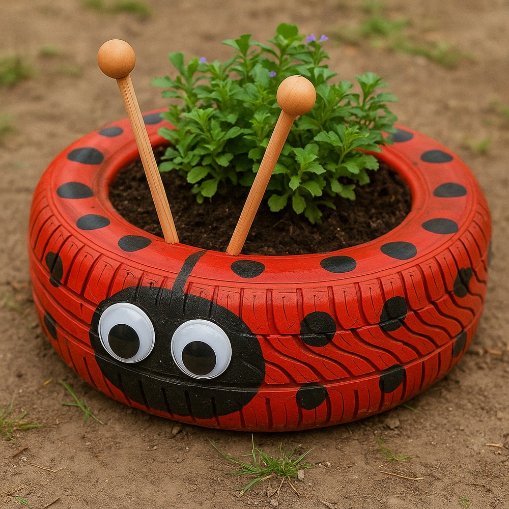 10 Painted Tyre Planter DIY Tutorial Ideas - Susie Harris Blog