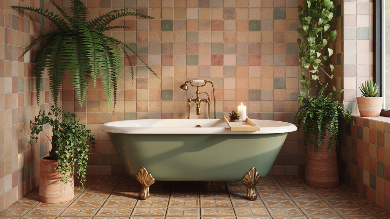 15 Terracotta and Green Bathroom Ideas That Create a Warm, Earthy, and Naturally Beautiful Space - modishresidence.com