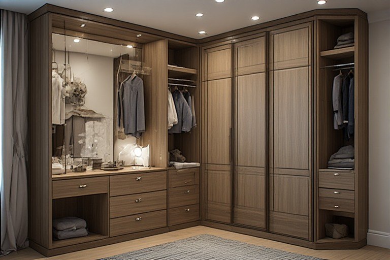 15 Wardrobe Designs with Integrated Dressing Tables | Simpolo