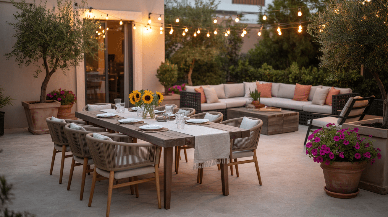 17 Stylish Patio Furniture Layout Ideas - The Painted Hinge