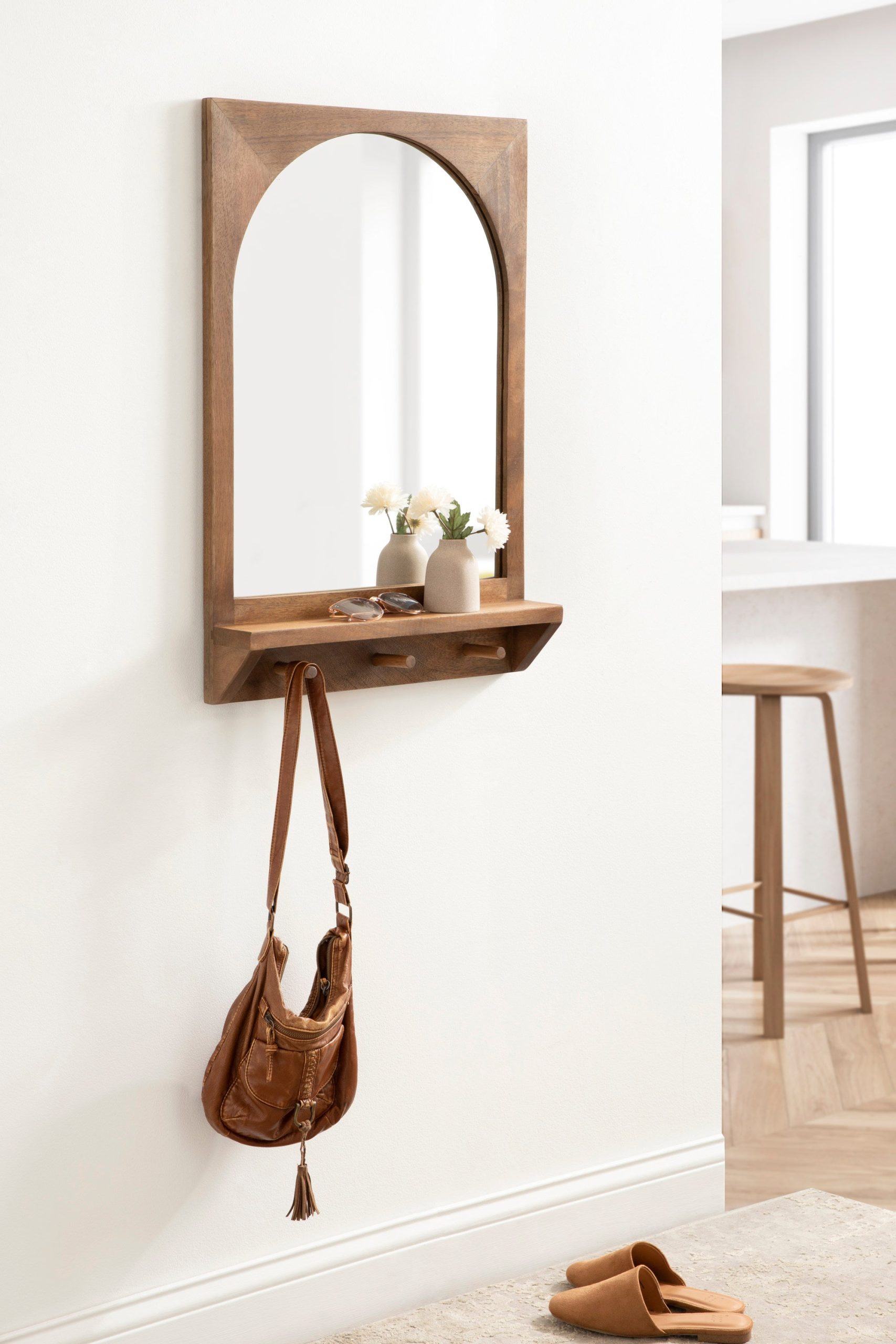 Bathroom Mirror Hallway Mirror With Coat Hooks Rustic Farmhouse Entryway Coat Rack With Mirror Seven Hooks