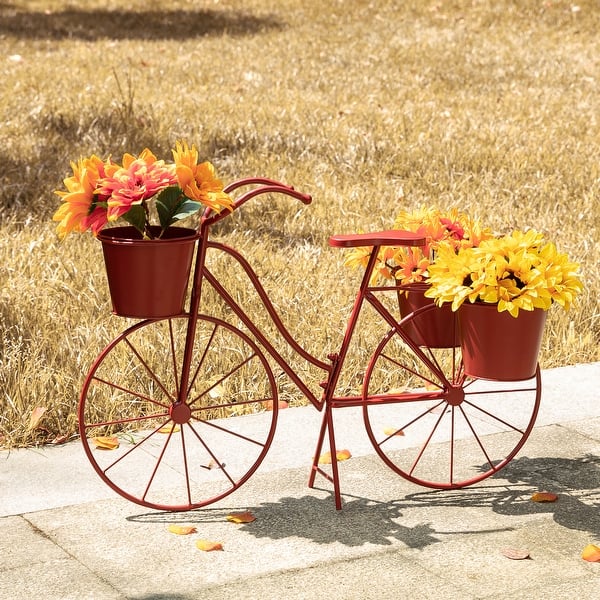 Bicycle Plant Stand Bike Stand For Garden Tier Bicycle Plant Stand Wrought Iron Tricycle Planter Home