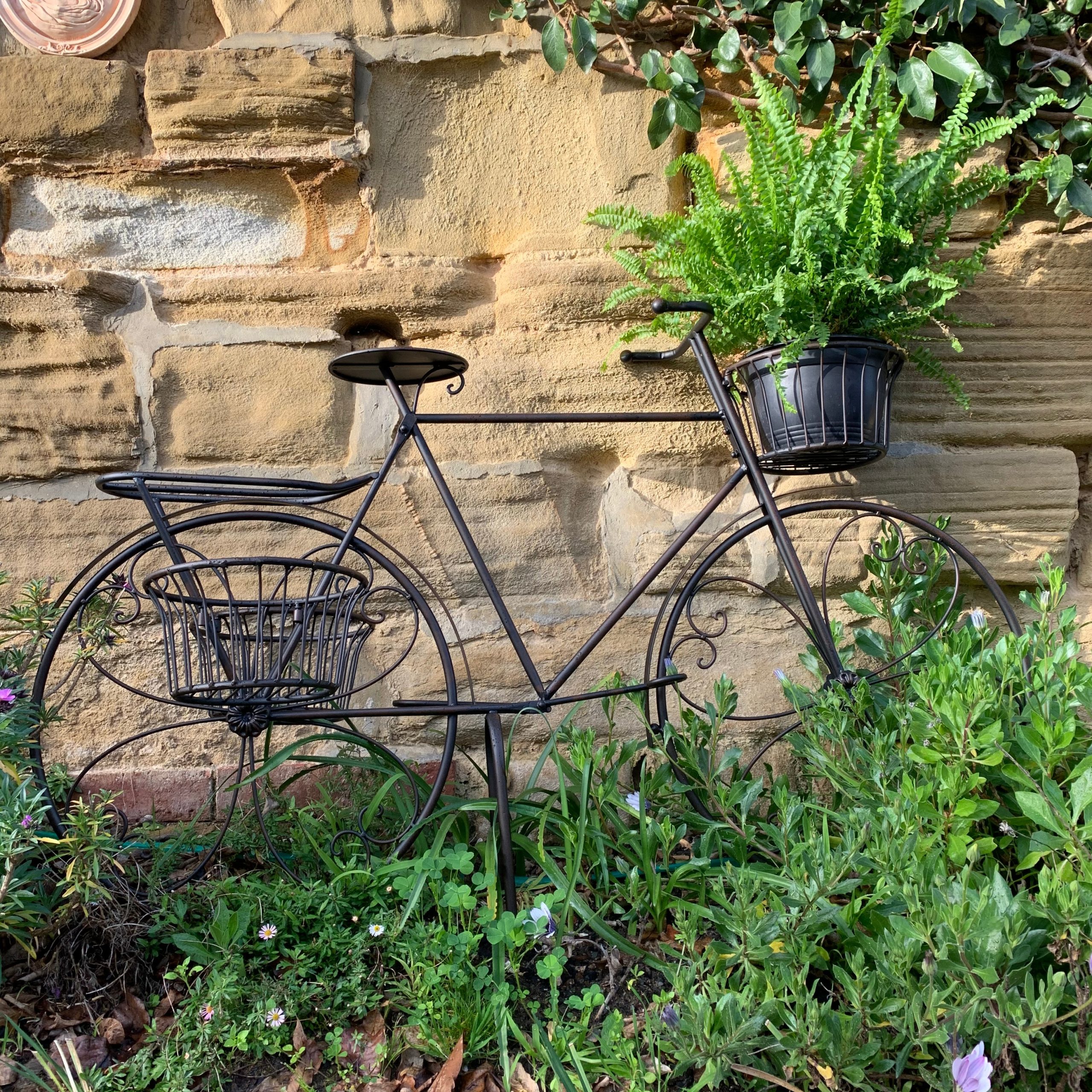 Bicycle Plant Stand Rustic Brown| The Complete Garden