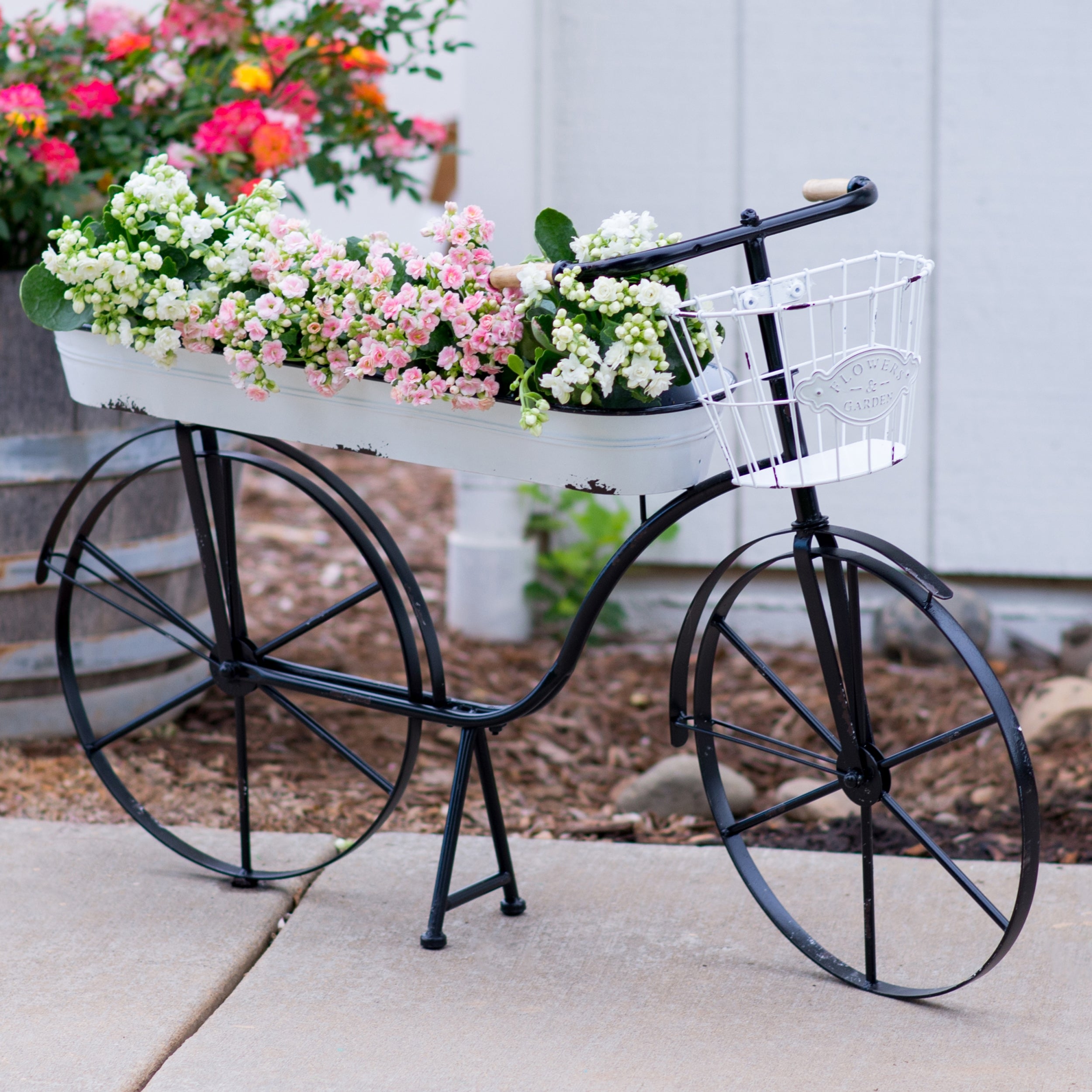 Bike Planter Bike Stand For Garden Belura Large Metal Bicycle Planter Patio Decor- Maravi