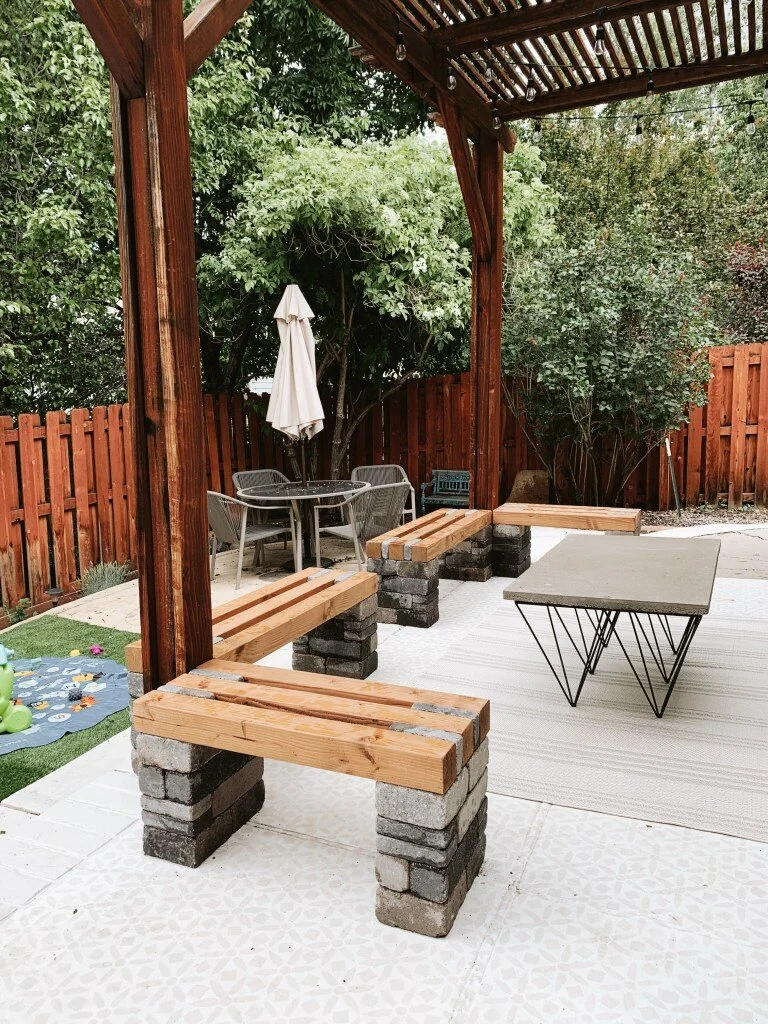 Build Diy 4x4 Outdoor Sofa Outdoor Seating Cinder Block And 4x4 Bench Top Make A Concrete