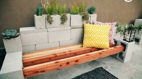 Create a Gorgeous Seating Area and Garden with Cinder Blocks