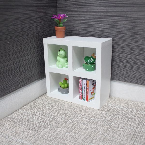 Cube Storage Unit - White - 1:6 Scale Doll House Furniture fits Barbie Size Dolls - The Doll House Collection
