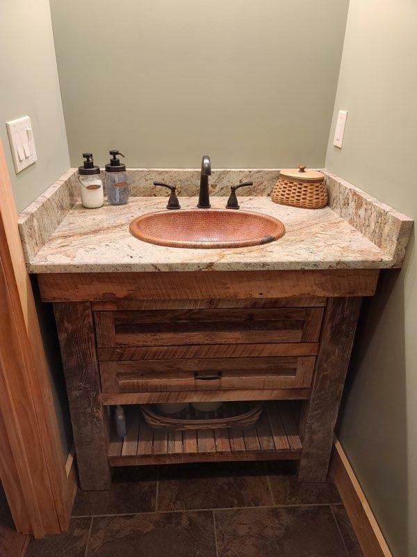 Custom Vanities | Barnwood Bathroom Vanity