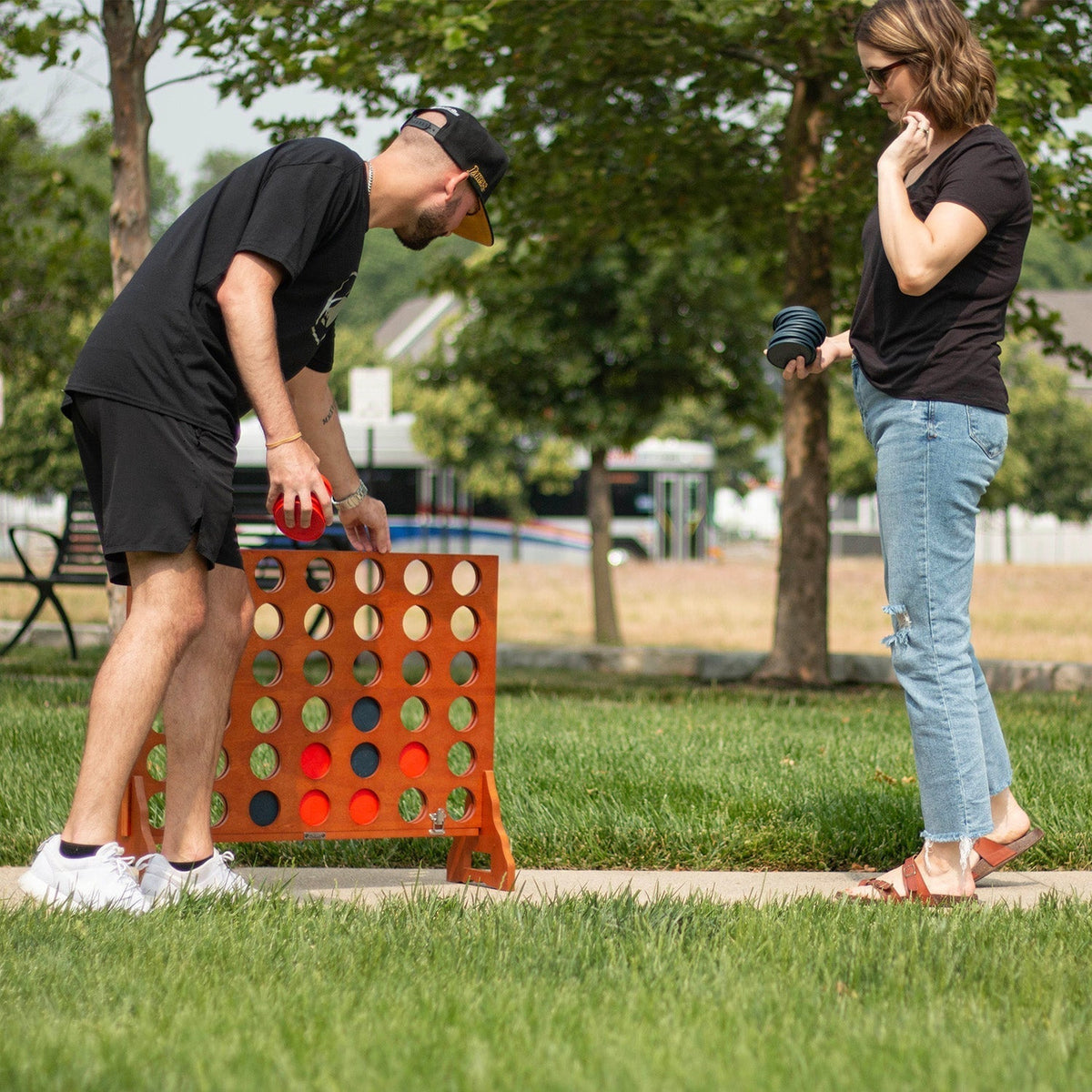 Designer Giant Connect 4 – Premium Wood Drop Game | Elakai Outdoor Games