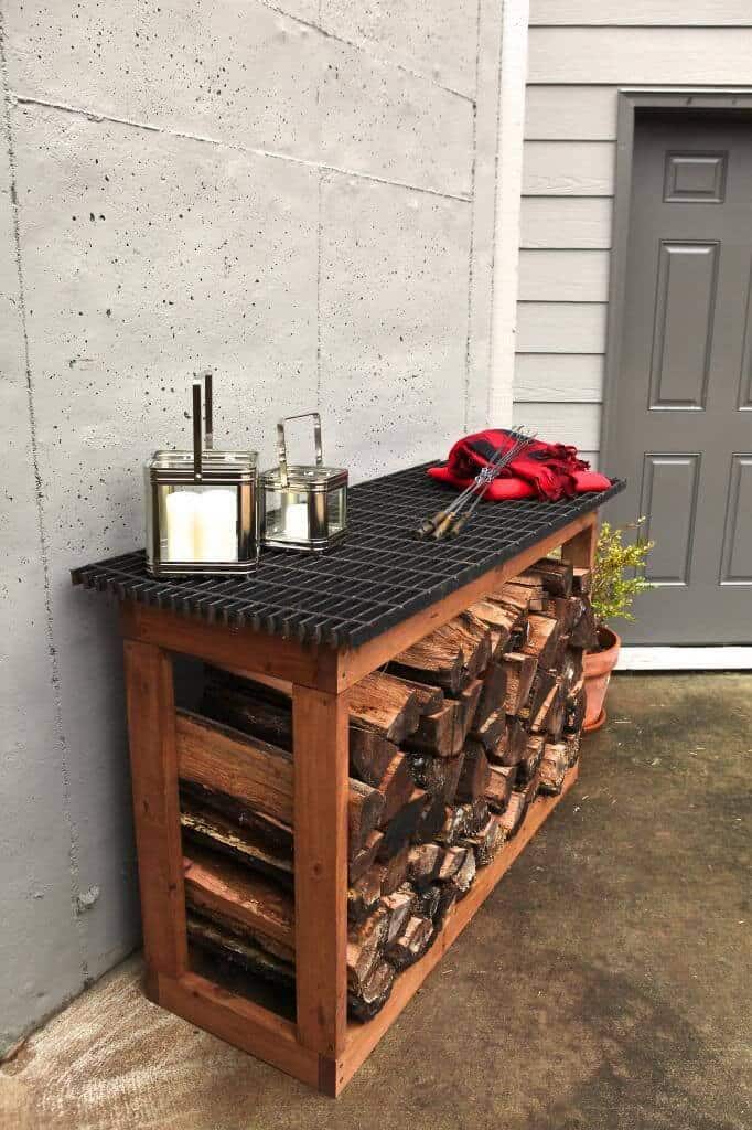 Diy Firewood Storage Bench Super Easy To Build Bench With Firewood Storage!