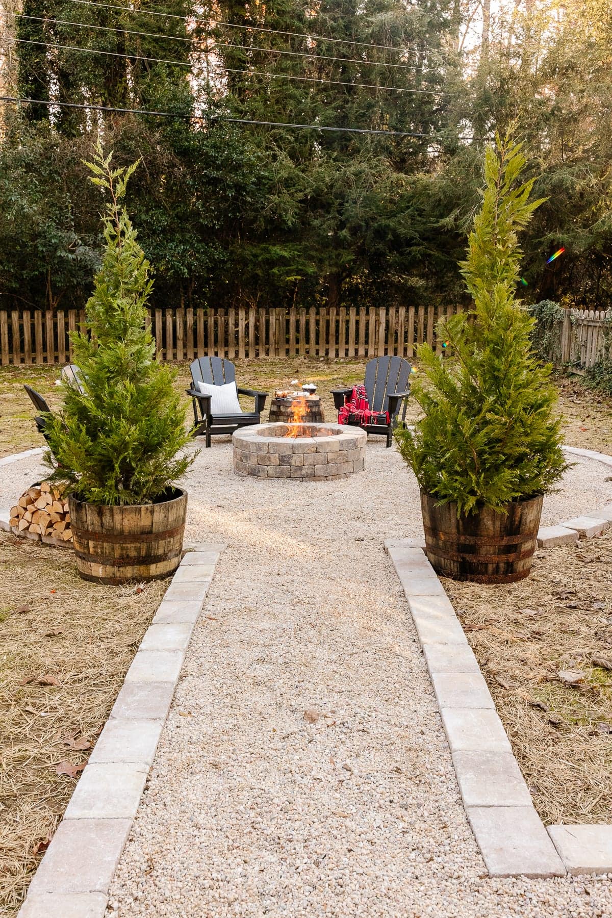 DIY Pea Gravel Backyard Fire Pit Built in a Weekend - Bless'er House