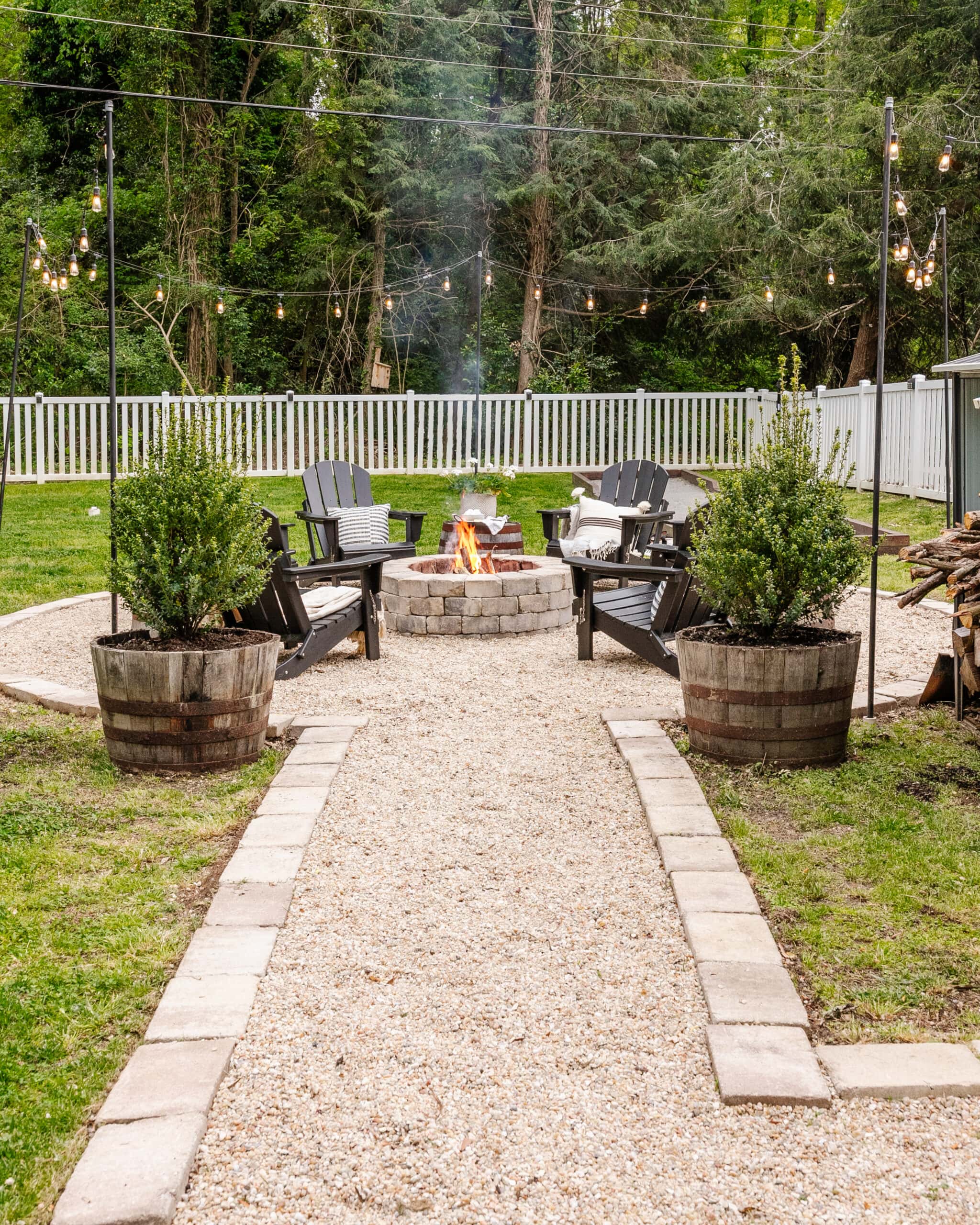 DIY Pea Gravel Backyard Fire Pit Built in a Weekend - Bless'er House