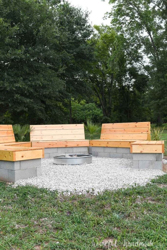 Fire Pit Cinder Block Outdoor Seating Ideas Cinder Block Bench Around Fire Pit Easy DIY Concrete Block