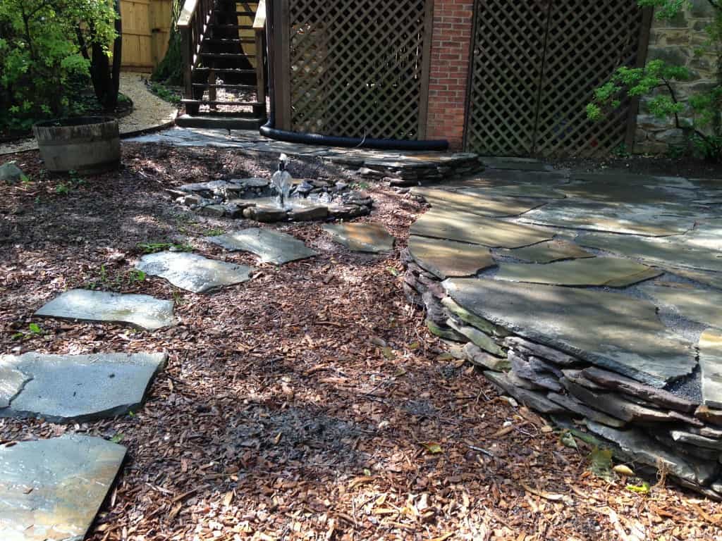 Flagstone patio, garden wall, walkways, custom water feature and more! - Landscape Design, Installation, Maintenance and Native Plant Nursery | Lauren's Garden Service