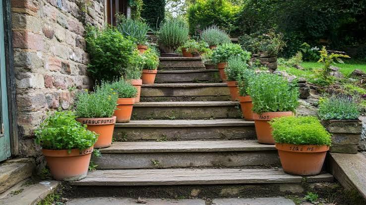 Free Herb Garden Stairs Image - Garden, Herbs, Steps | Download at StockCake