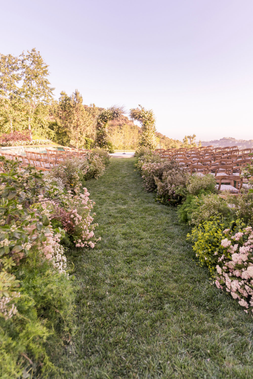 Garden Party Wedding Ceremony Aisles - Mindy Weiss