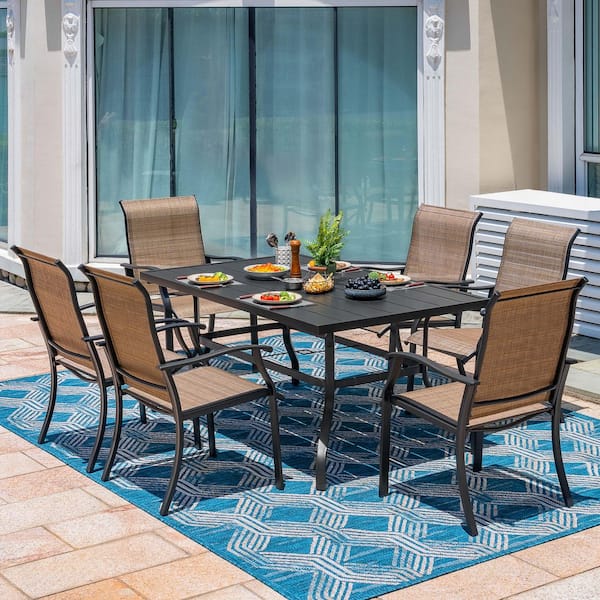 Heavy Metal Patio Seating Withniture Heavy-Duty Outdoor Dining Chairs Set Of 2, Metal Patio Dining