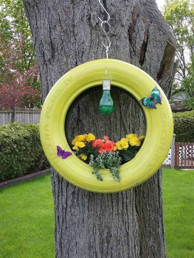 How to Make a Hanging Tire Planter DIY | Hometalk