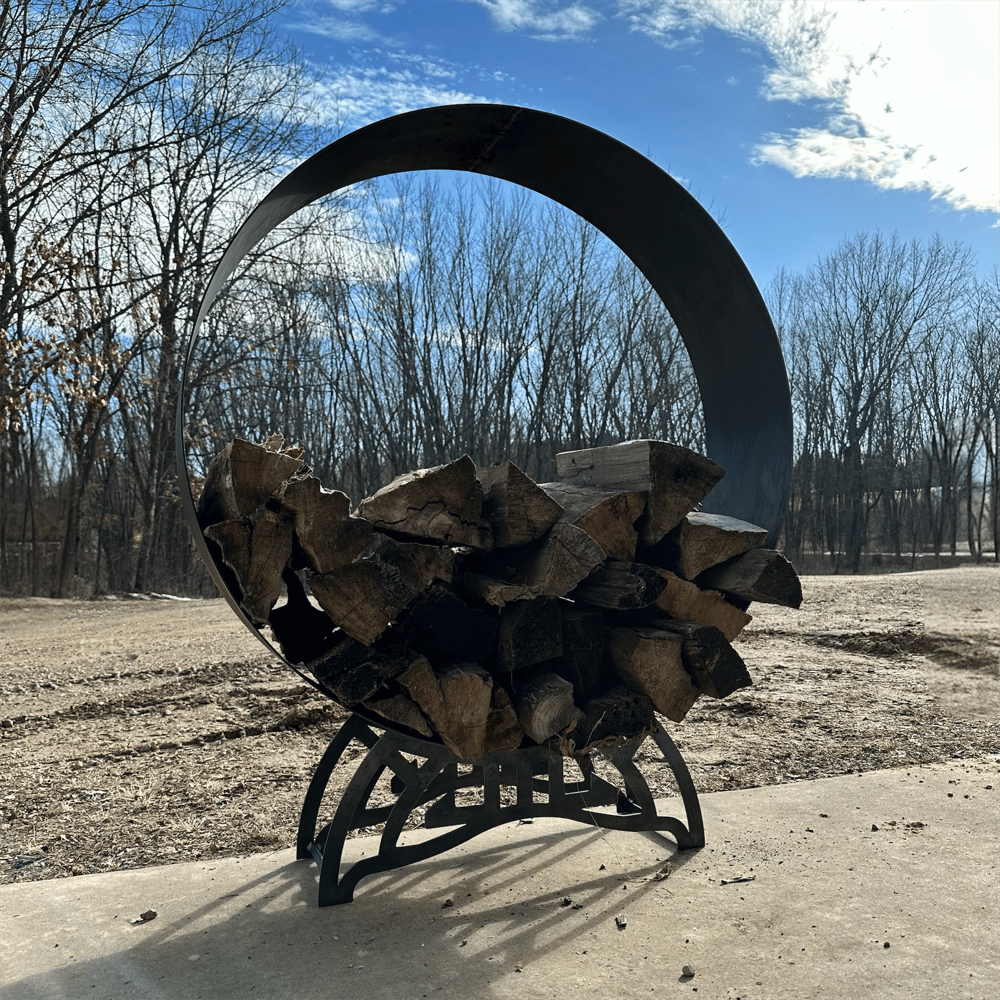 Large Firewood Rack Garvee Heavy Duty 4Ft Firewood Rack Outdoor With Cover Large Steel Log Holder