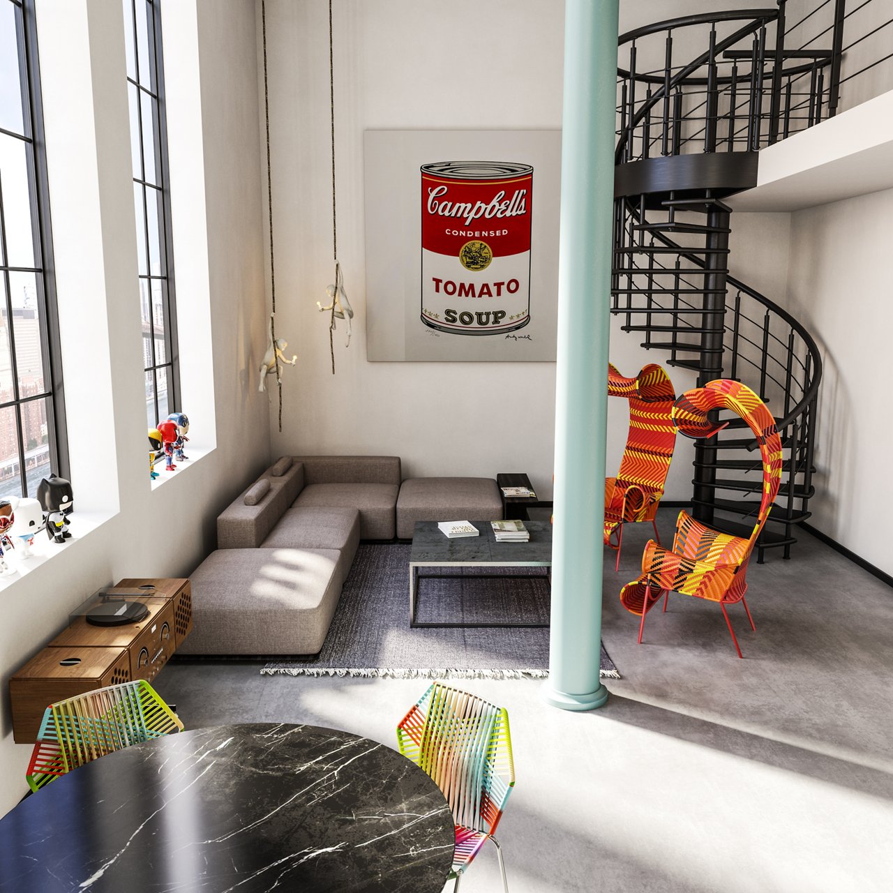 Modern home studio with an industrial look | New York City