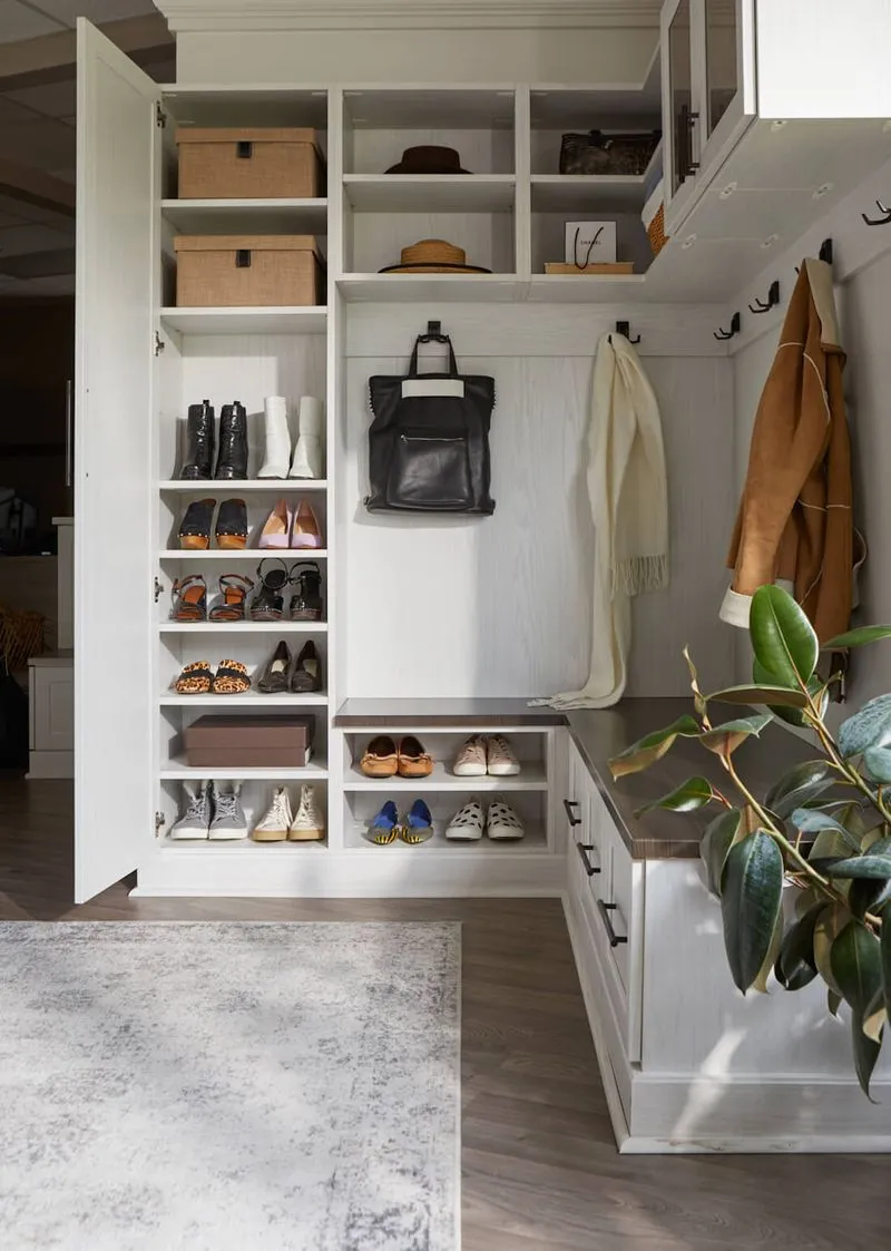 Mudroom Storage With Bench ?✨ Stylish Functional—this Entryway Is Proof That Mudroom