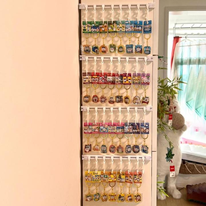 Multi-Functional Wall-Mounted Display Stand Keychain Doll Storage Holder Creative Trendy Plastic Suction Cup Sliding Hanging