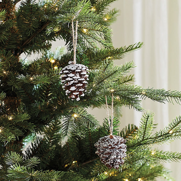 Natural Pine Cone Christmas Ornaments Set of 2