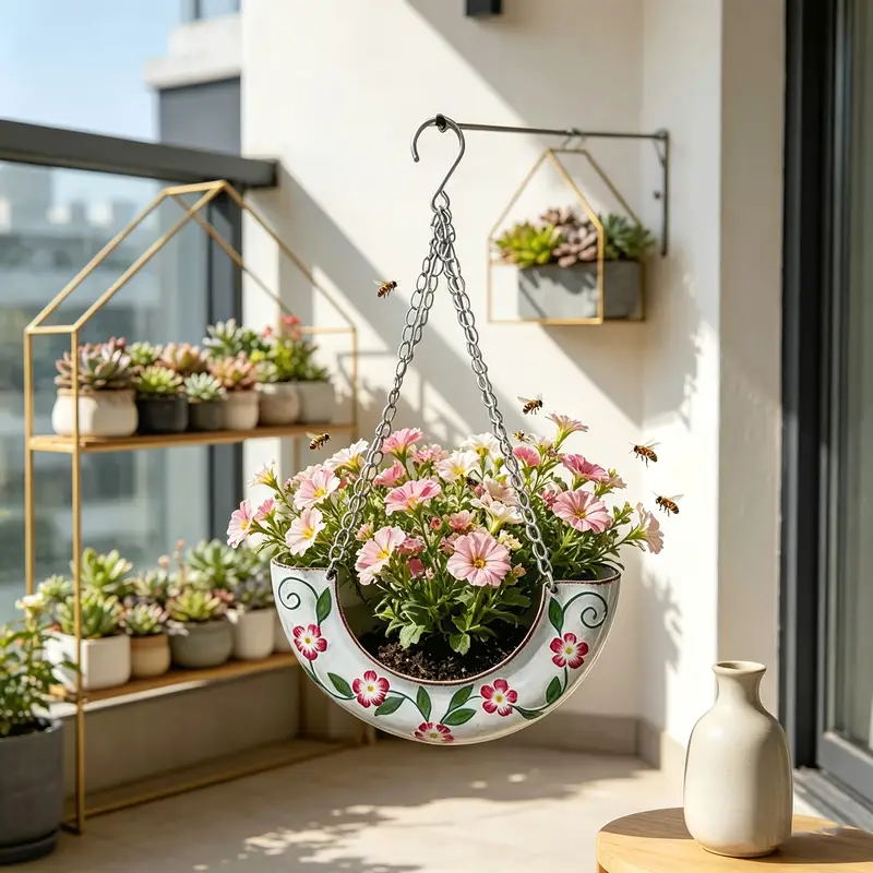 [Painted Flower Pot] Metal Painted * Hanging Tire Flower Pot, Creative * Colored Tire Succulent Planting Trough, Can Climb Vines, Outdoor Garden ...