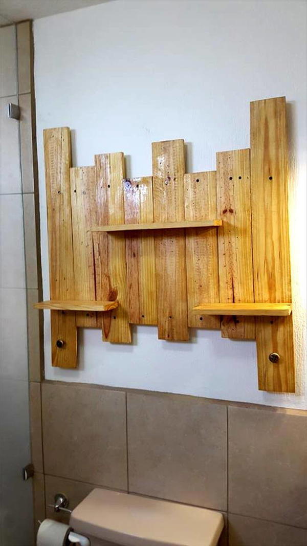 Pallet Bathroom Shelf for Toiletries - 101 Pallets