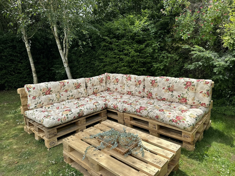 Pallet Chaise Longue Garden Pallet L Shape Sofa Outdoor Pallet Corner Sofa Upcycled Euro
