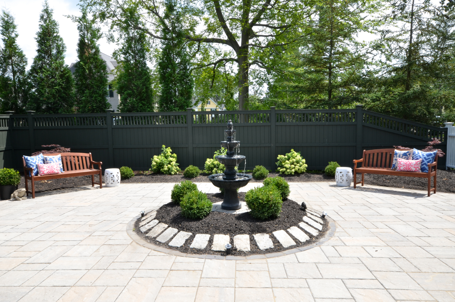 Paver Patio with a Fountain - The Chronicles of Home