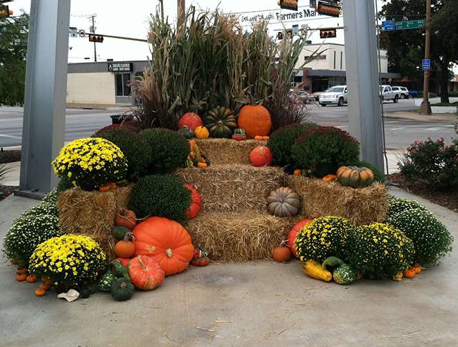 Pumpkin display facing Market Square - City of Grand Prairie