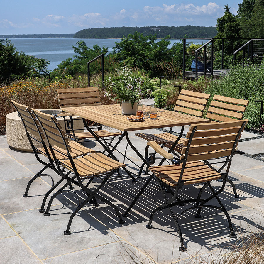 Rustic Wood And Metal Outdoor Dining Table Rectangular Dining Metal And Wood Dining Table Set 79' Rustic