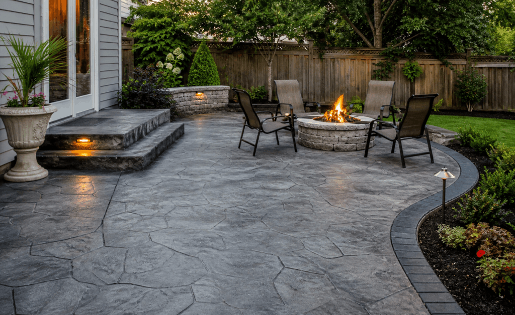 Simple Stamped Concrete Patio Design Ideas