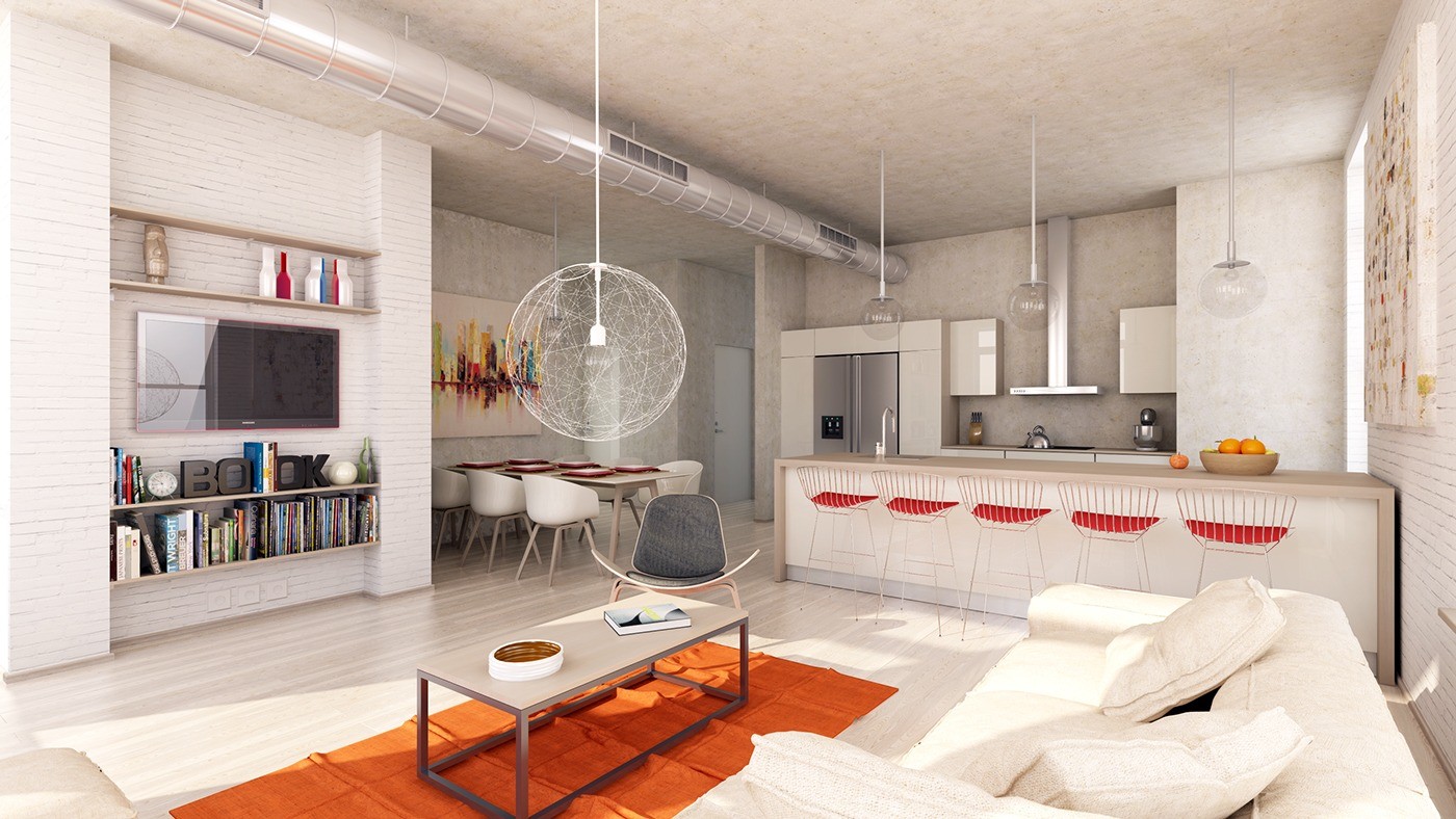 Stylish Exposed Brick Wall Lofts