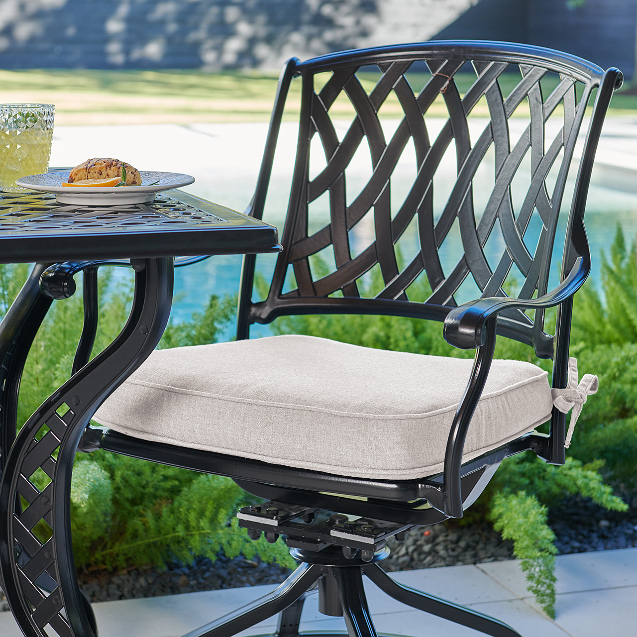Swivel Chairs Backyard Table And Chairs PHI VILLA 5-Piece Metal Patio Outdoor Dining Set With
