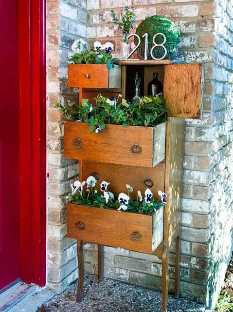 Turn Old Furniture Into a Front Porch Planter | HGTV
