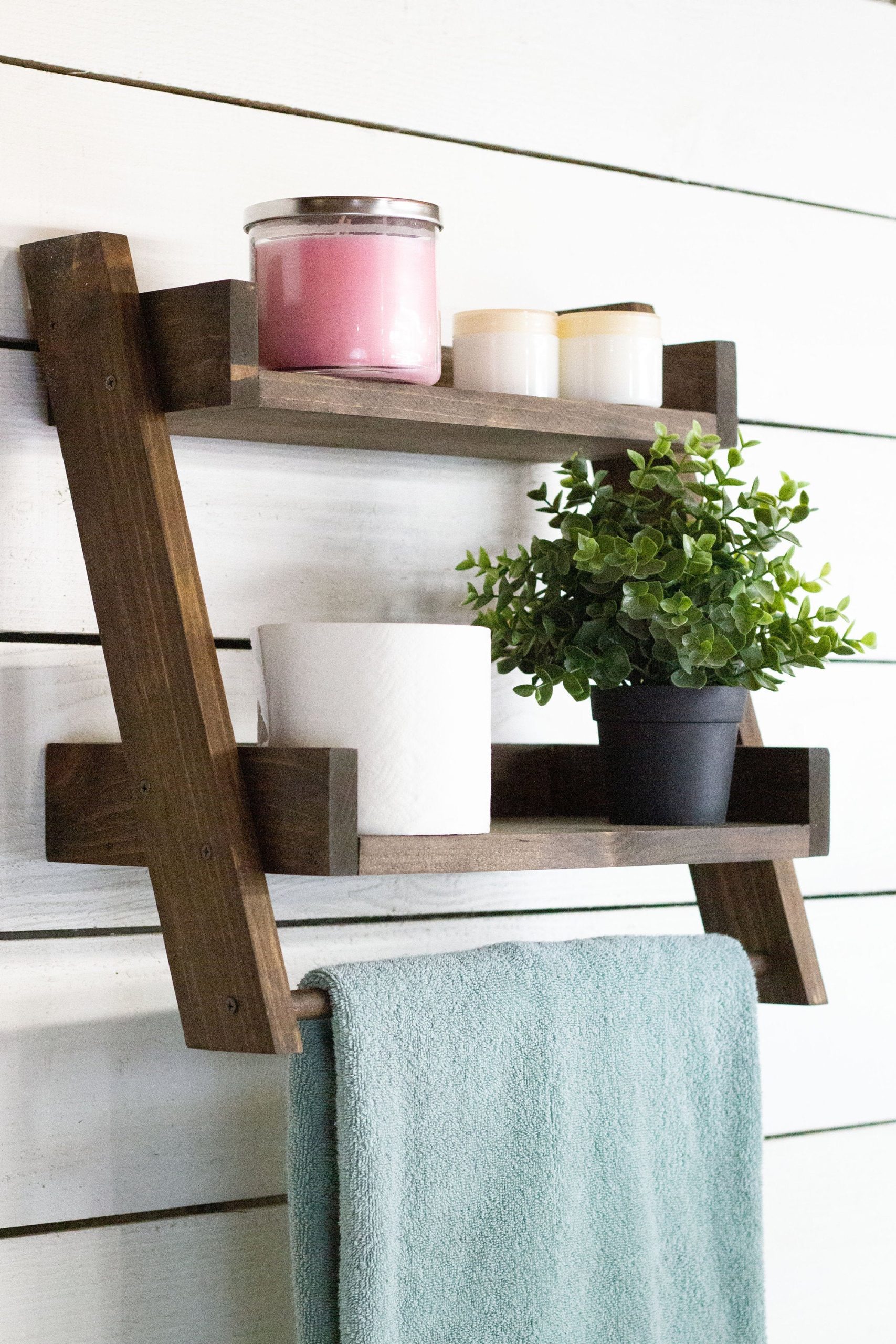 Wall Mounted Small Shelf With Towel Bar Wall Mounted Wooden Wood Bathroom Towel Holder Bathroom