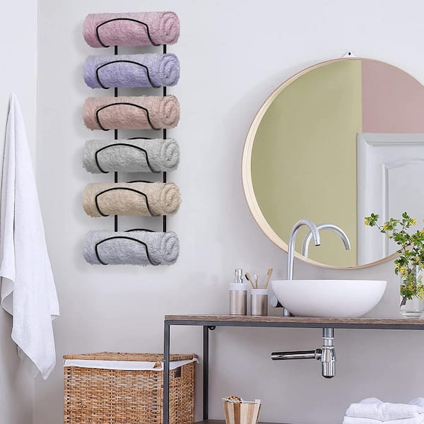 Wall Towel Storage Bath Towel Holder For Bathroom Rolled Towel Storage Wall Mounted Bath Towel Rack