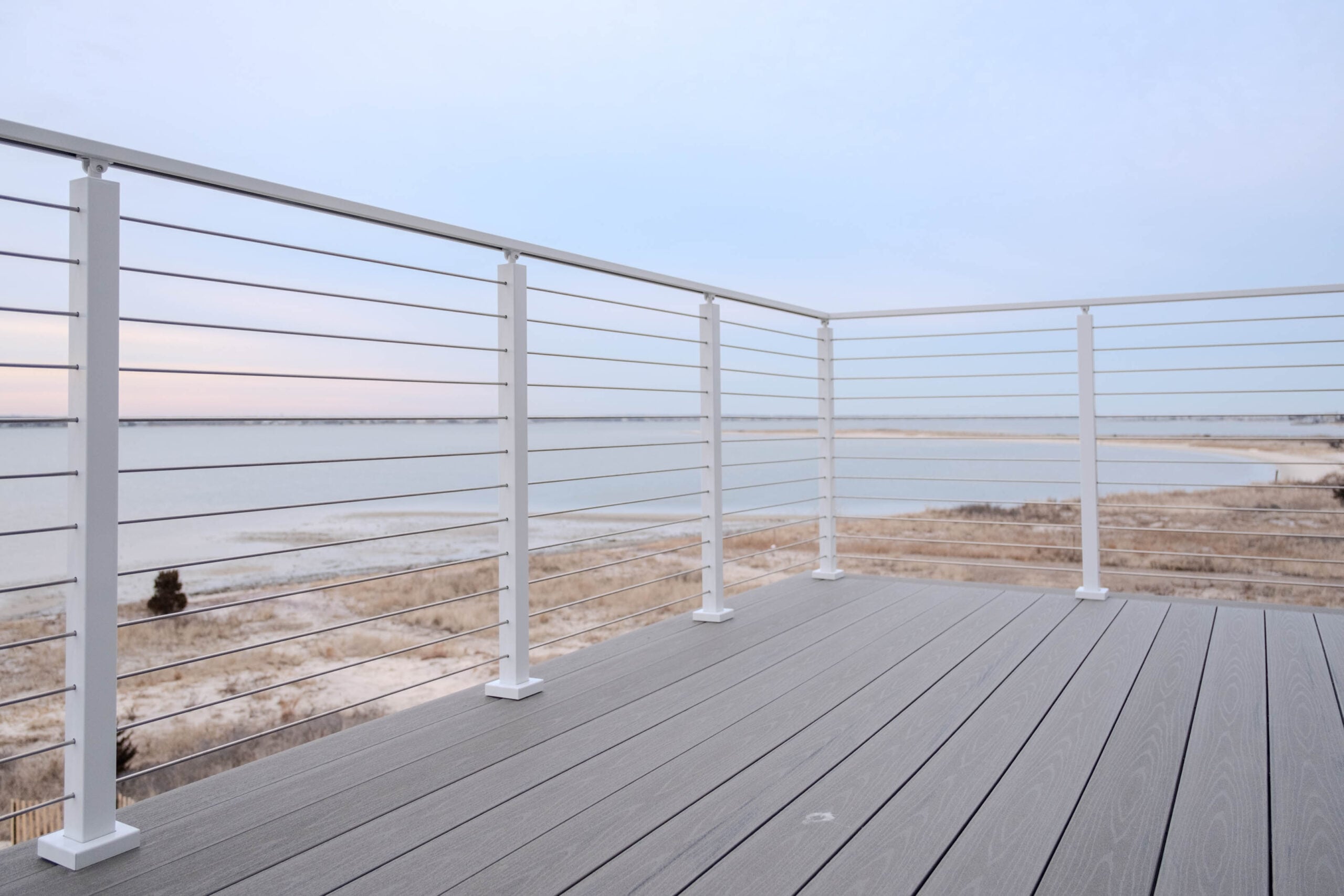 White Deck Railing on the Coast - Viewrail